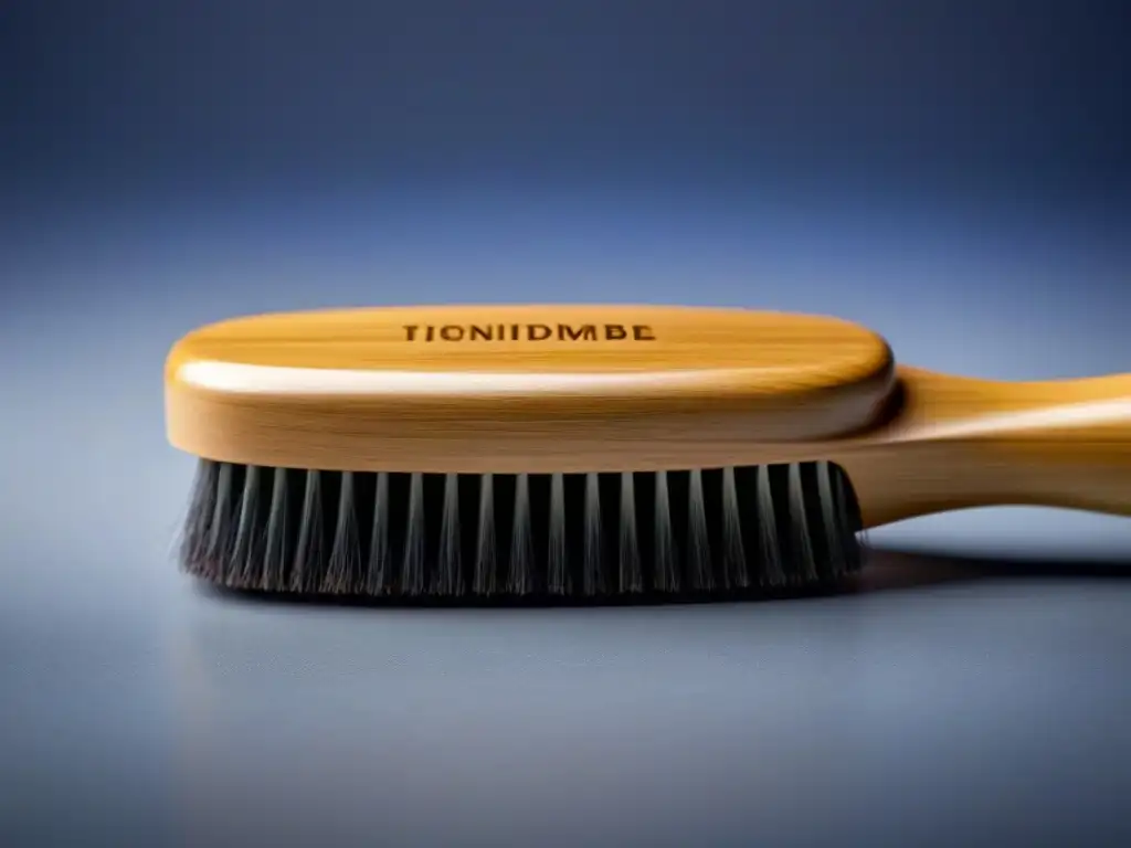 Brocha de bambú sostenible: diseño elegante y ecofriendly Accesorios de belleza sostenible zero waste: Elegante cepillo de pelo de bambú y cerdas recicladas, diseño moderno y ecofriendly