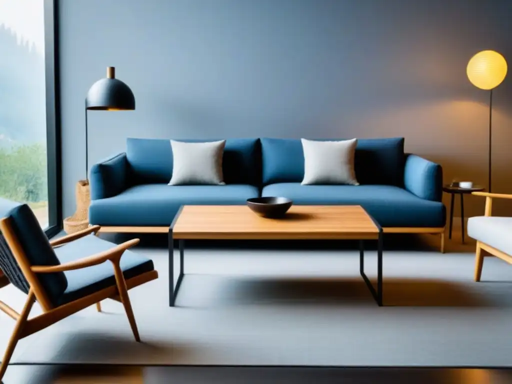 Sala sostenible: diseño moderno y minimalista con muebles eco-friendly Acogedor salón con muebles diseño sostenible para inversión futura