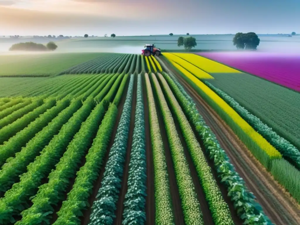 Agricultura sostenible vs convencional: contraste entre biodiversidad y monocultivo, armonía y impacto ambiental