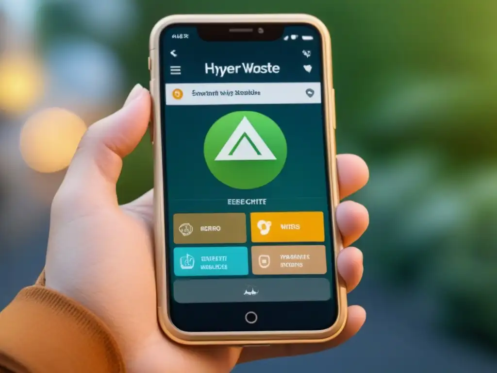 Una aplicación para vida zero waste en un smartphone moderno y elegante