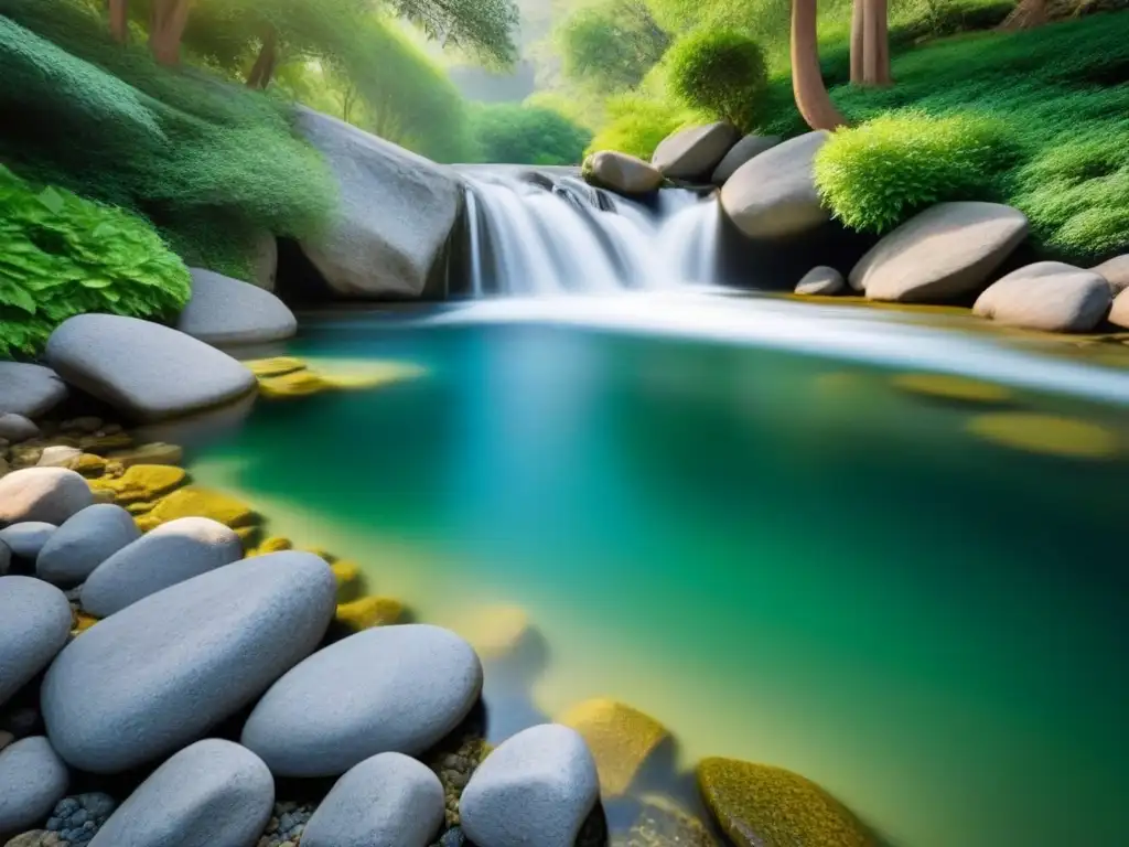 Arroyo cristalino en medio de la naturaleza exuberante