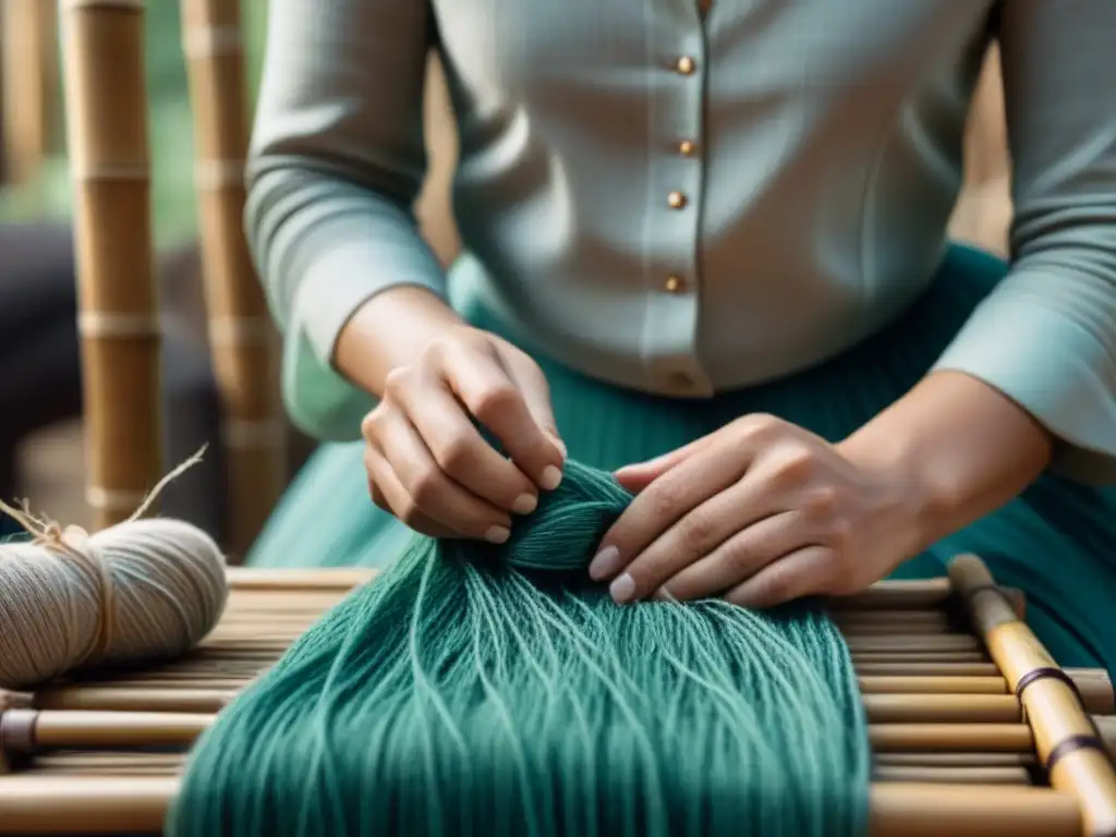 Un artesano crea moda sostenible rodeado de materiales naturales