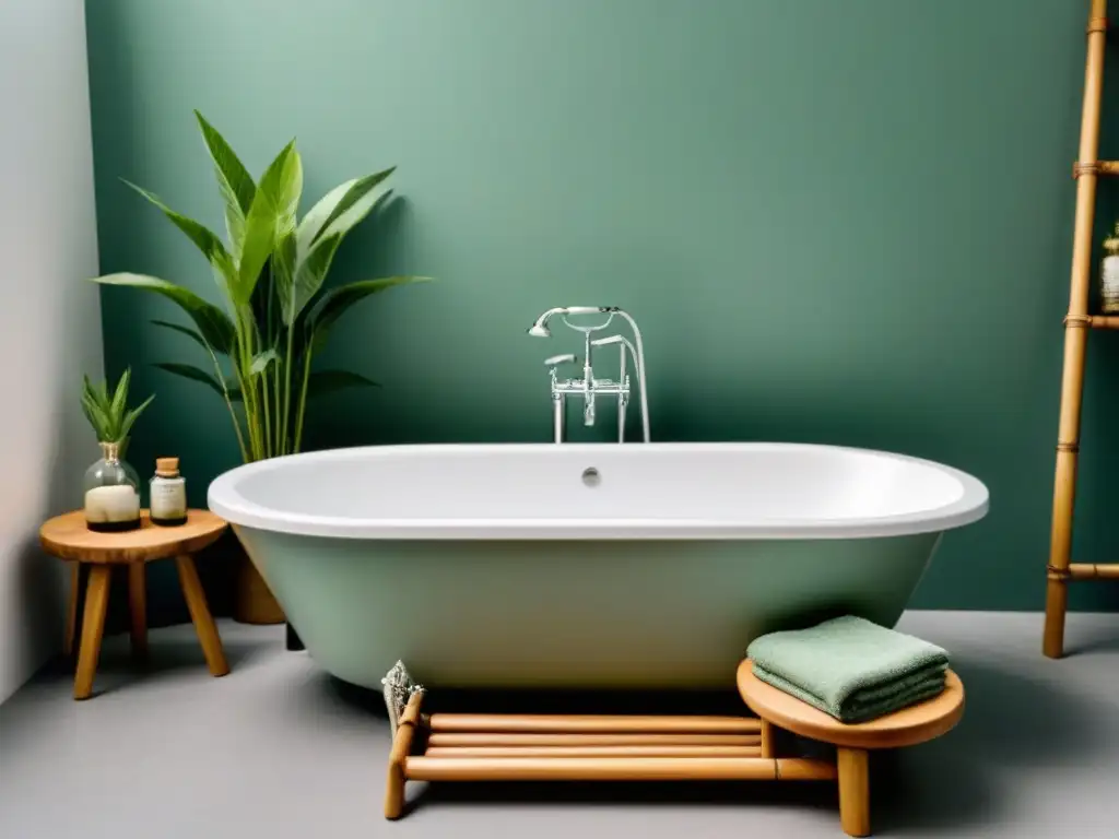 Un baño elegante y minimalista con elementos ecofriendly y Principios Zero Waste en Casa