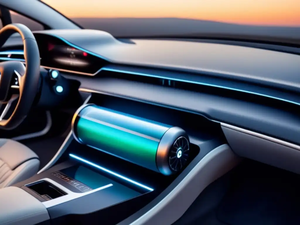 Baterías de coches eléctricos de lujo: detalle futurista y duradero del pack de litio en un vehículo