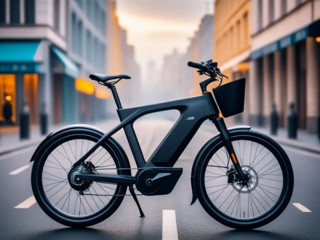 Una bicicleta eléctrica moderna en un entorno urbano, evolución de las bicicletas eléctricas sostenibles