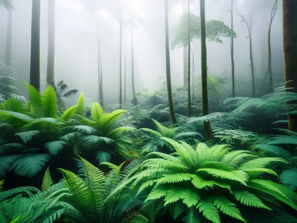 Un bosque exuberante en armonía, reflejo de la biodiversidad y la sostenibilidad