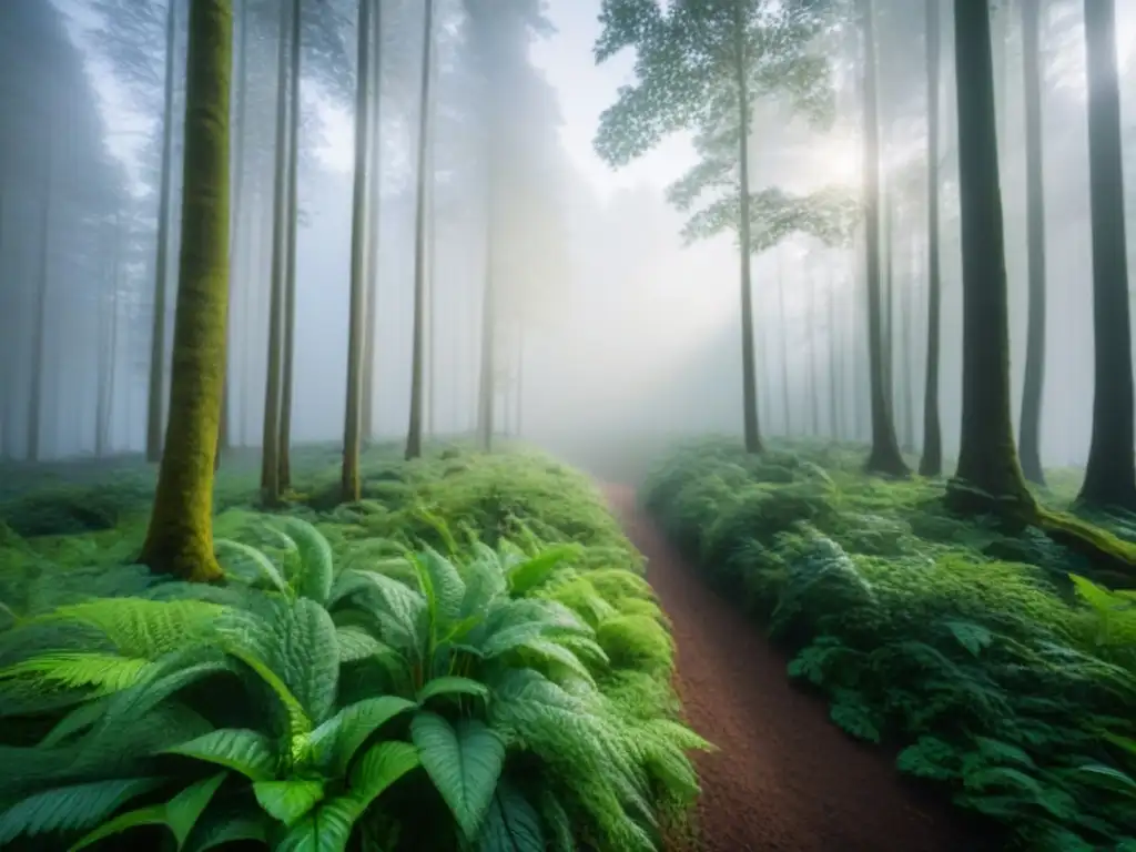 Un bosque exuberante que resalta la belleza de la naturaleza, ideal para redes sociales para conciencia ambiental