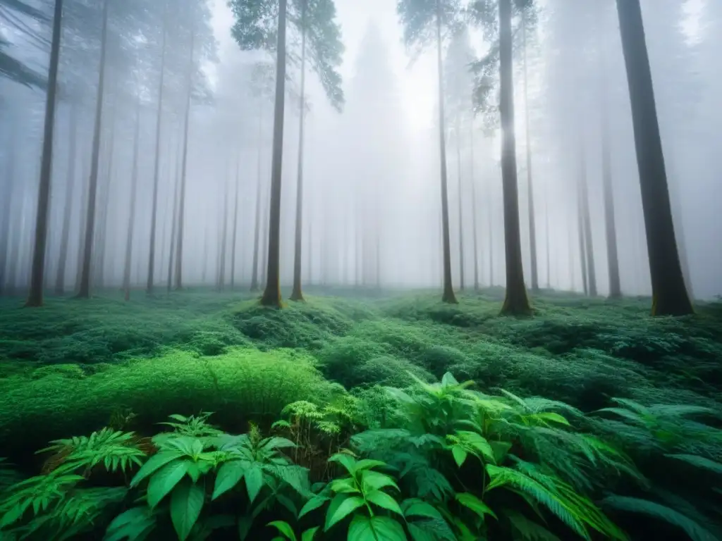 Un bosque exuberante, biodiverso y armonioso que destaca la importancia de la educación ambiental para promover la sostenibilidad