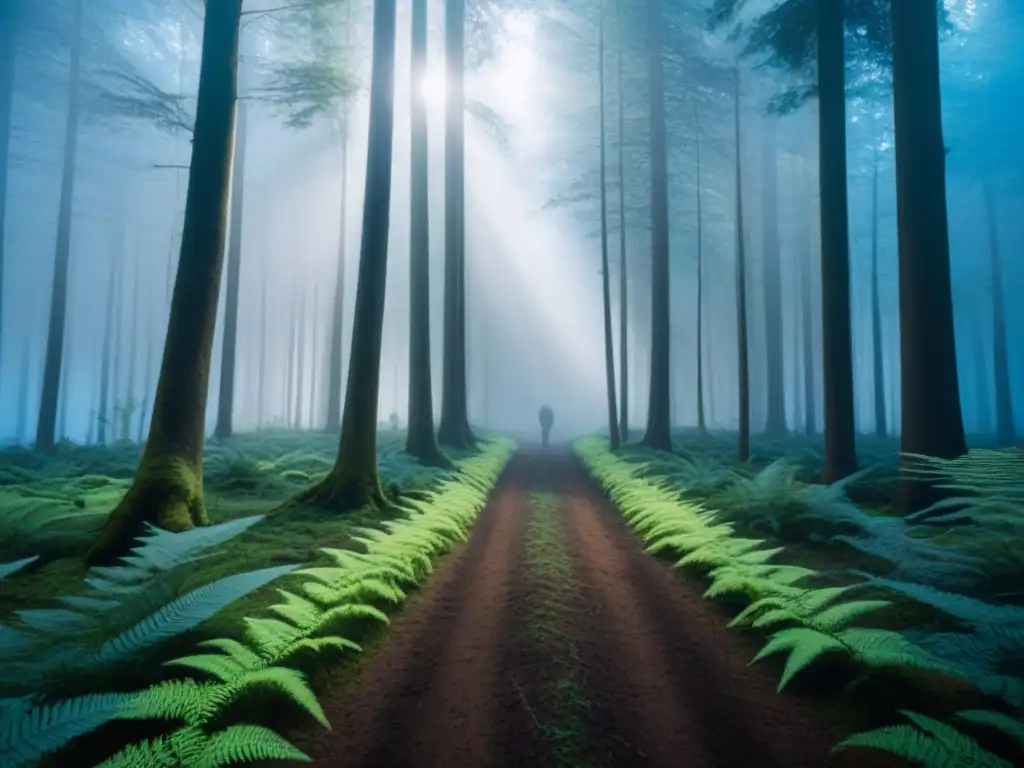 Un bosque exuberante y detallado con árboles verdes y diversidad de follaje