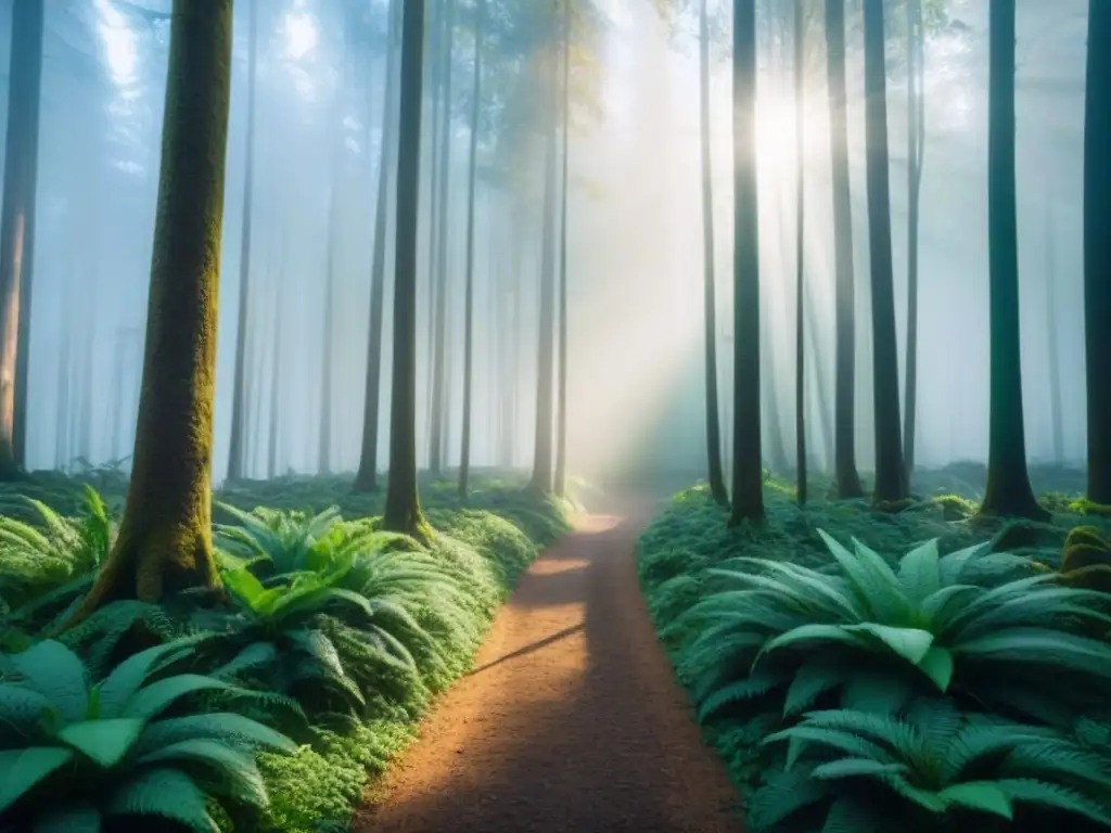 Un bosque exuberante con diversidad de árboles y vida silvestre