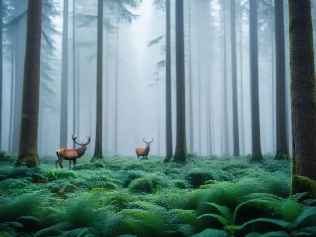 Un bosque exuberante donde la biodiversidad florece, mostrando el impacto positivo de preservar la naturaleza ante residuos de construcción