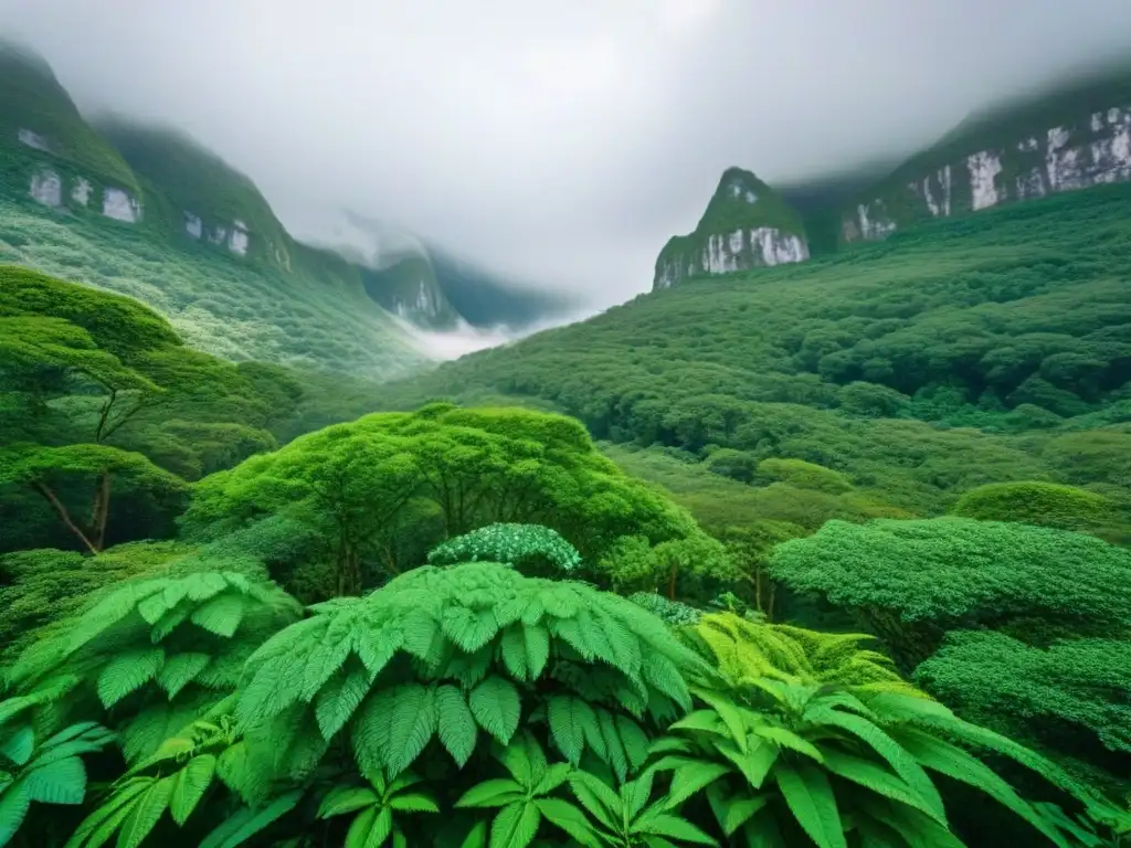 Un bosque exuberante lleno de vida, resaltando la biodiversidad y el impacto de los residuos de construcción en el ecosistema