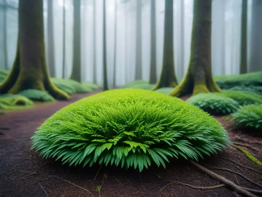 Un bosque exuberante y sereno, con rayos de sol filtrándose entre las hojas