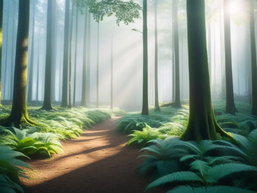 Un bosque exuberante con vida silvestre en armonía