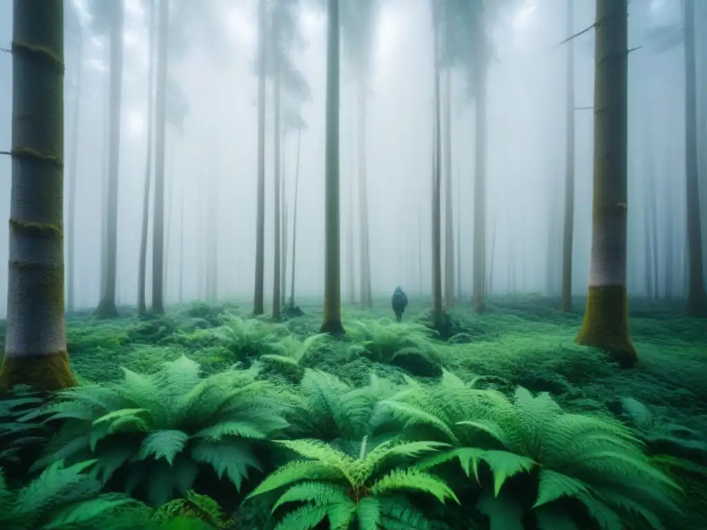 Un bosque exuberante con vida silvestre, reflejando armonía y equilibrio en la naturaleza