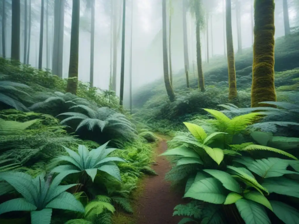 Un bosque exuberante con vida silvestre, transmitiendo armonía y equilibrio en la naturaleza