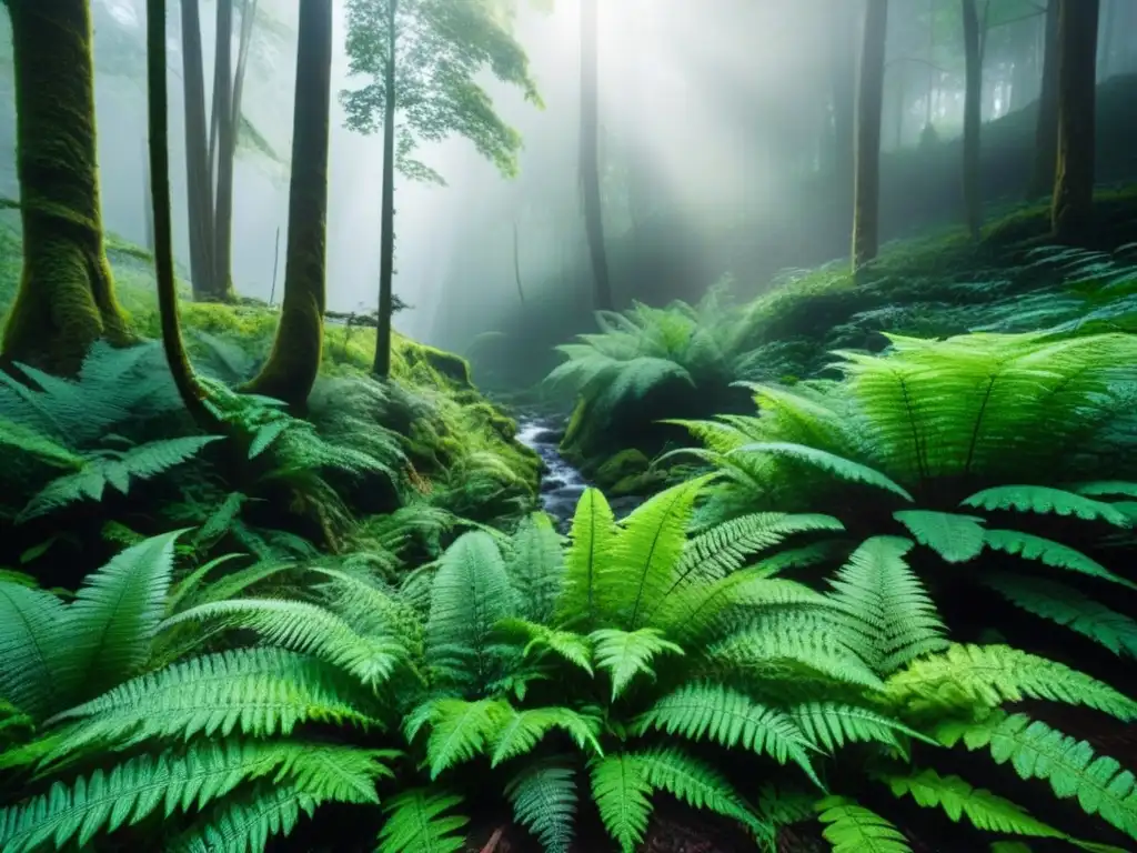 Un bosque exuberante con vida silvestre refleja la sostenibilidad