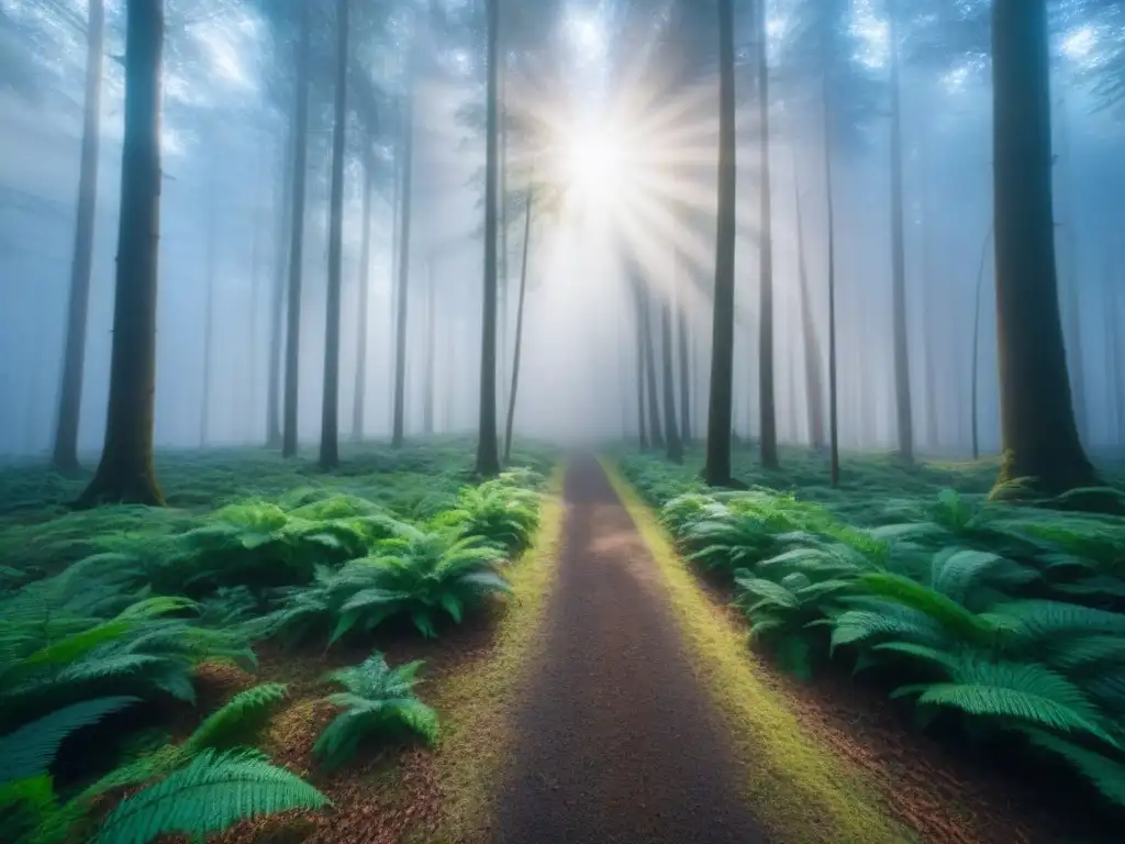 Un bosque intocado bañado por la luz del sol, muestra la belleza natural