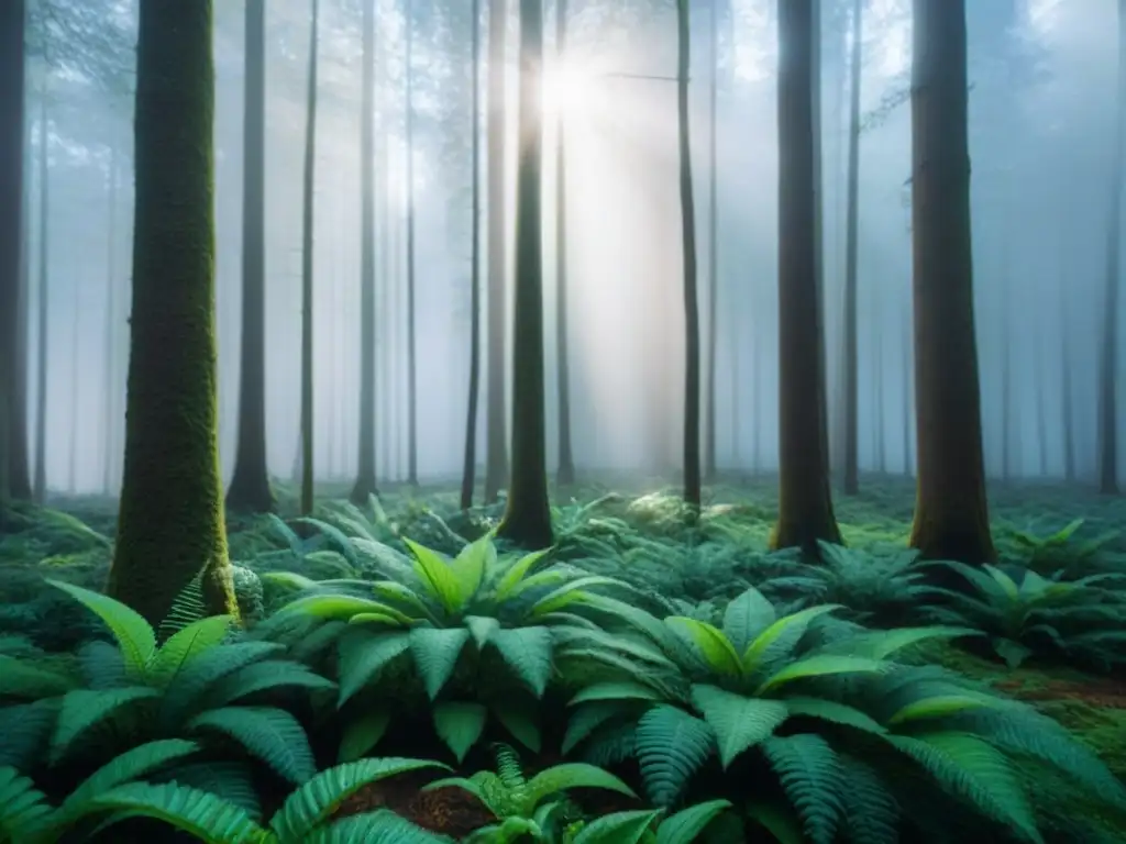 Un bosque prístino con la biodiversidad y equilibrio natural resaltados