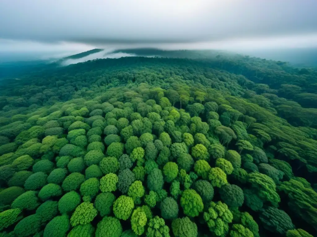 Un bosque tropical exuberante, con follaje vibrante bajo un cielo azul