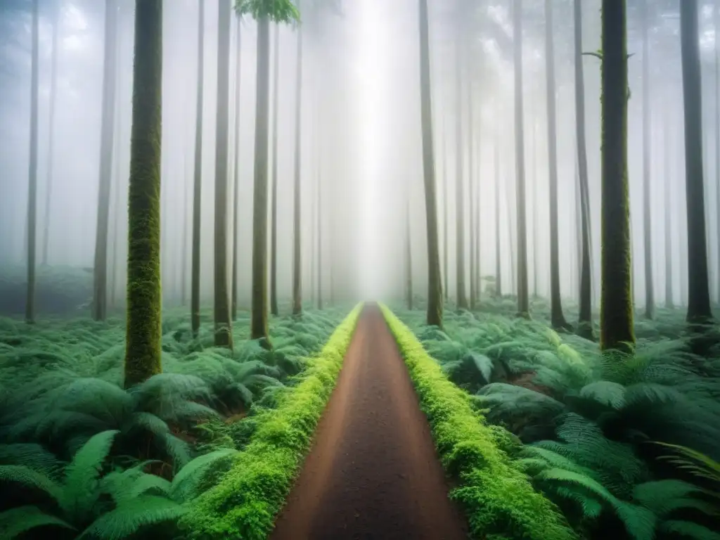 Un bosque verde exuberante con corredores biológicos para sostenibilidad ambiental