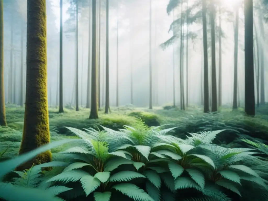 Un bosque verde exuberante con vida silvestre, armonía y equilibrio en la naturaleza