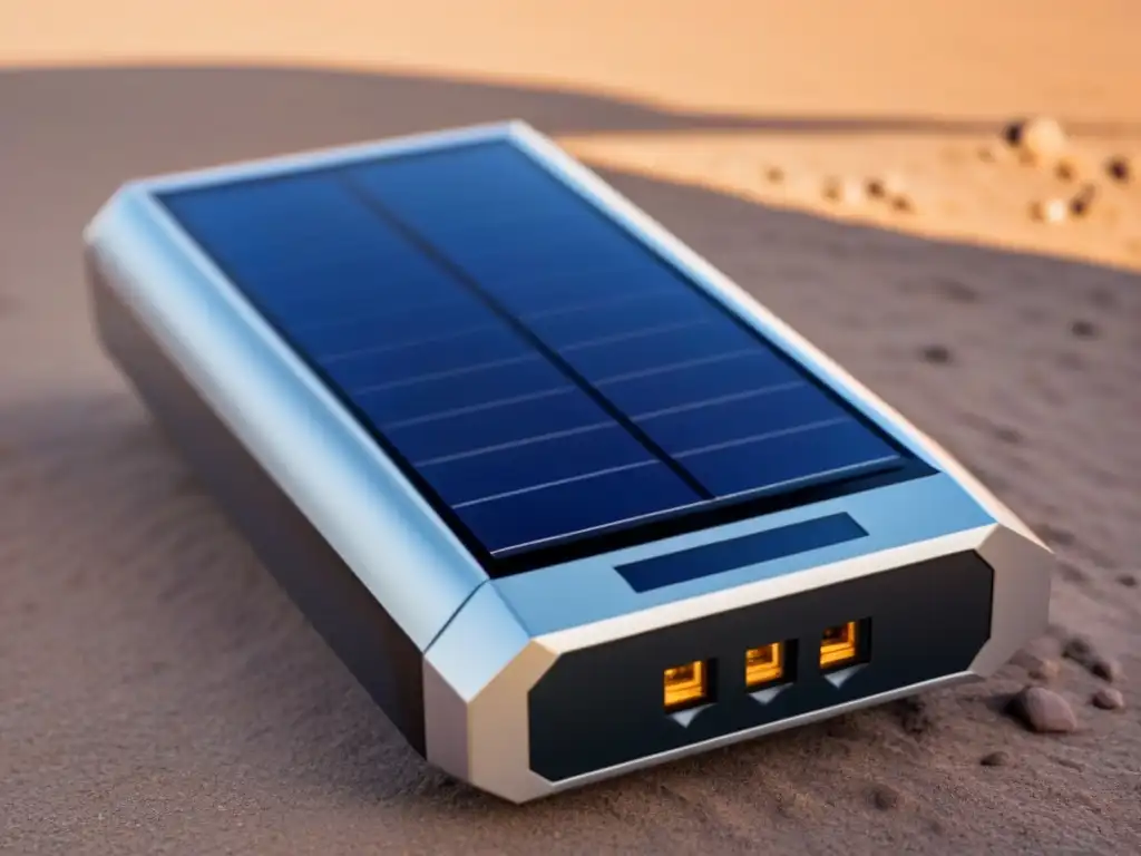 Un cargador solar portátil de alta calidad para vehículos eléctricos, con diseño vanguardista y eficientes paneles solares