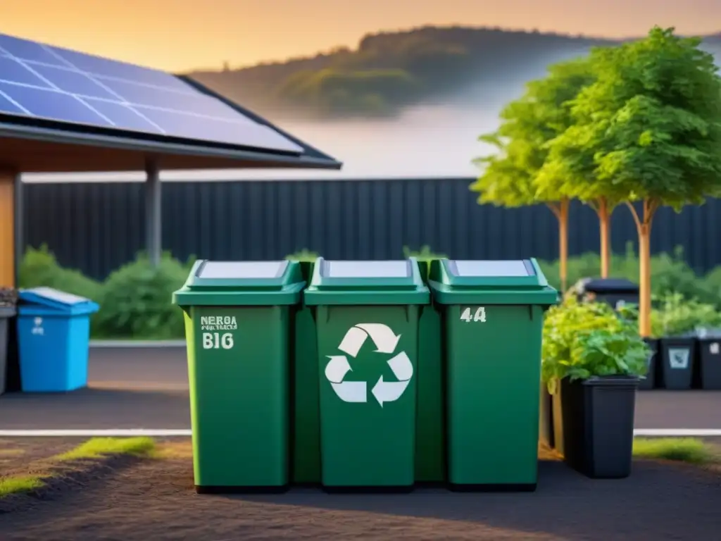 Centro de reciclaje moderno con diversidad de personas en actividades de educación ambiental