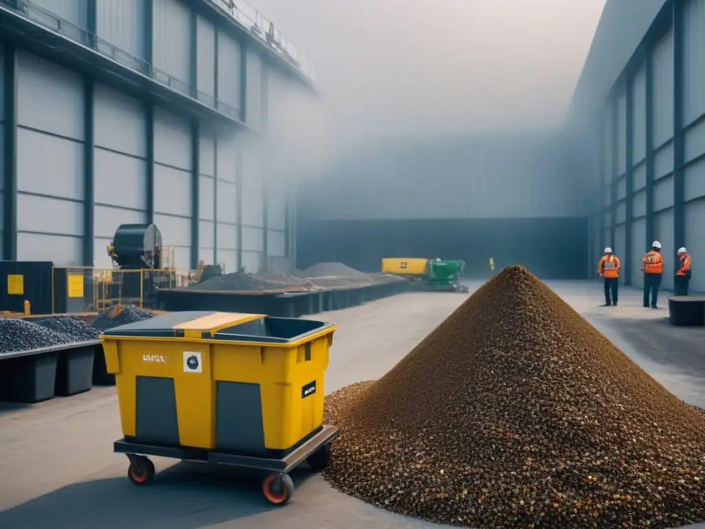 Un centro de reciclaje moderno y sofisticado operado por Ecoalf, promoviendo la sostenibilidad y la innovación en el manejo de residuos