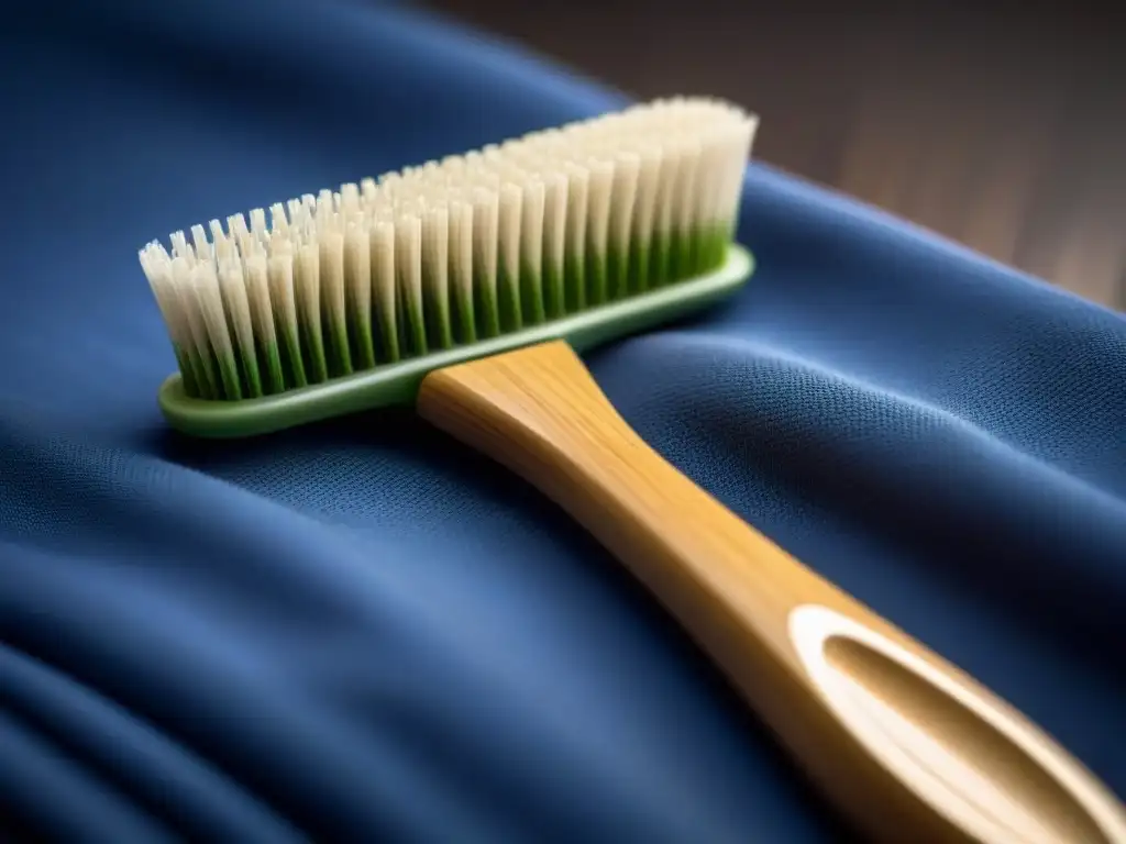 Comparación entre un cepillo de dientes de bambú sostenible y uno de plástico, resaltando la textura natural y ecológica del bambú