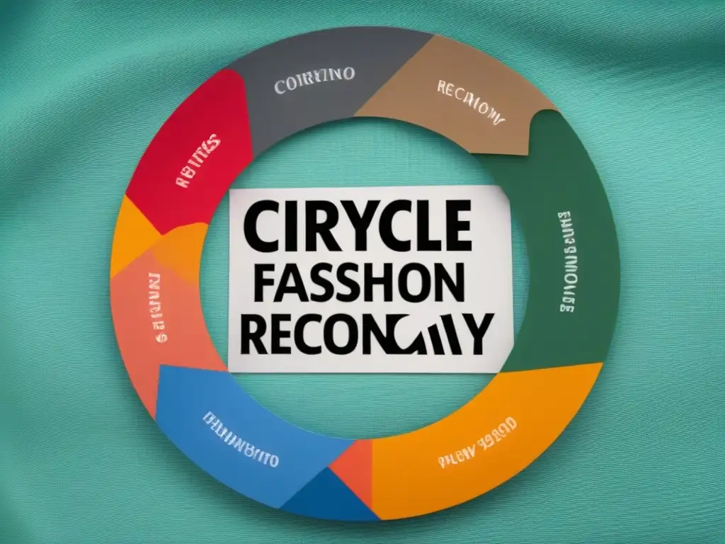 Un ciclo continuo de prendas recicladas y transformadas, simbolizando la economía circular en la moda segunda mano