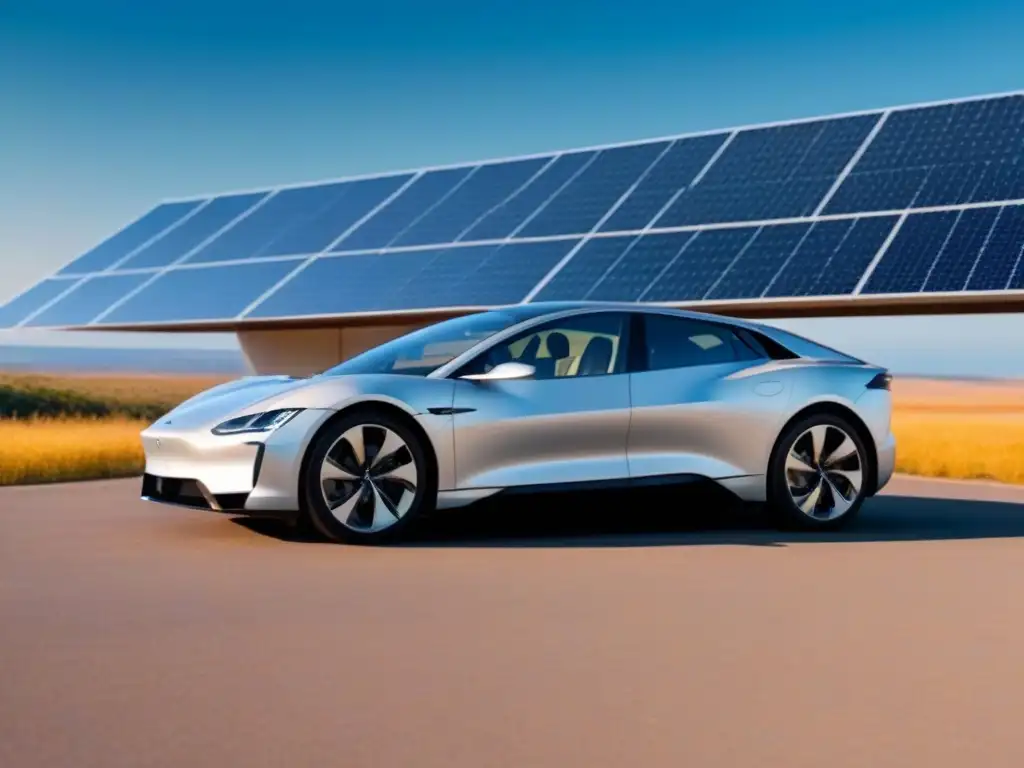 Coches eléctricos de alta gama sostenibles bajo el sol brillante