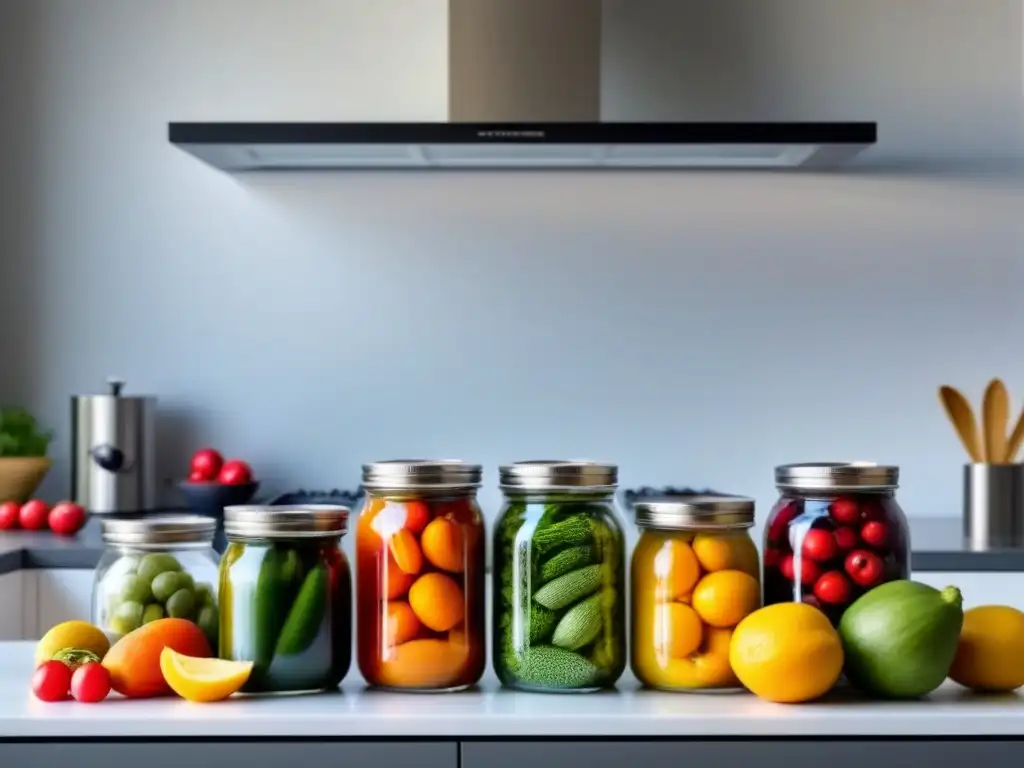 Cocina moderna con alimentos en envases zerowaste Una cocina moderna con alimentos zero waste en envases sostenibles