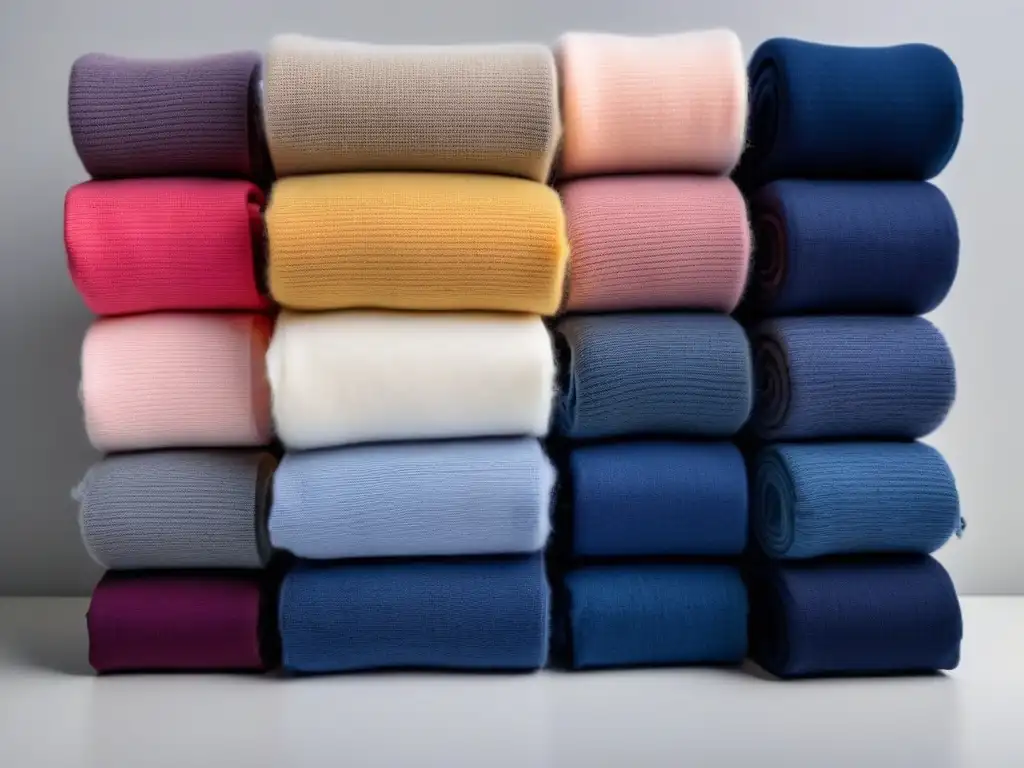 Colorantes ecológicos para textiles en degradado de índigo a rosa, resaltando texturas y variaciones naturales de color