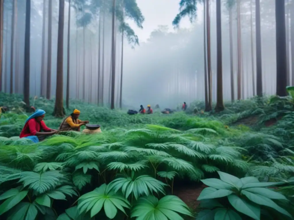 Comunidades indígenas practicando un estilo de vida sostenible en armonía con la naturaleza