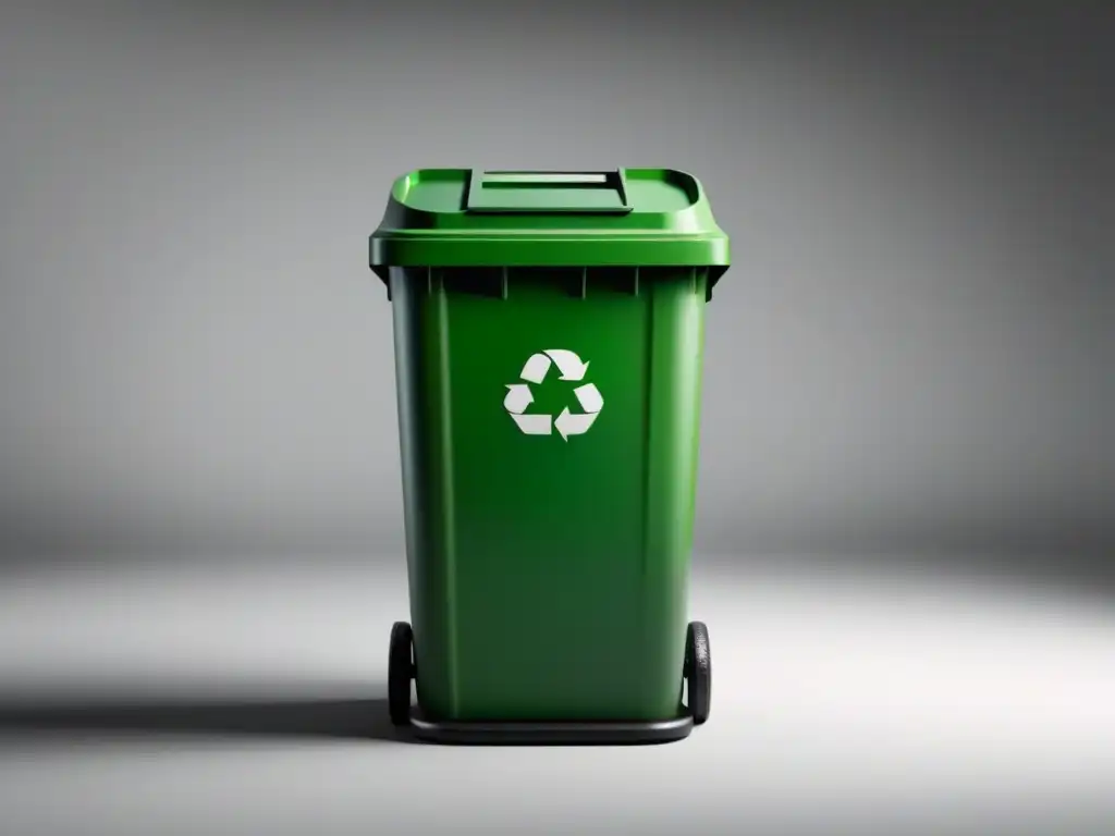 Un contenedor de reciclaje moderno y minimalista, ideal para una gestión inteligente de residuos en una economía circular