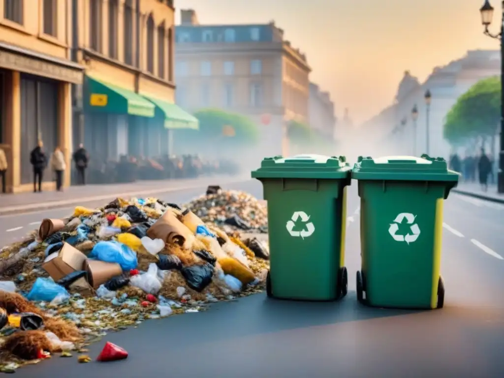 El contraste entre la basura en un callejón y la biodiversidad en un parque muestra el impacto de los residuos en ecosistemas urbanos