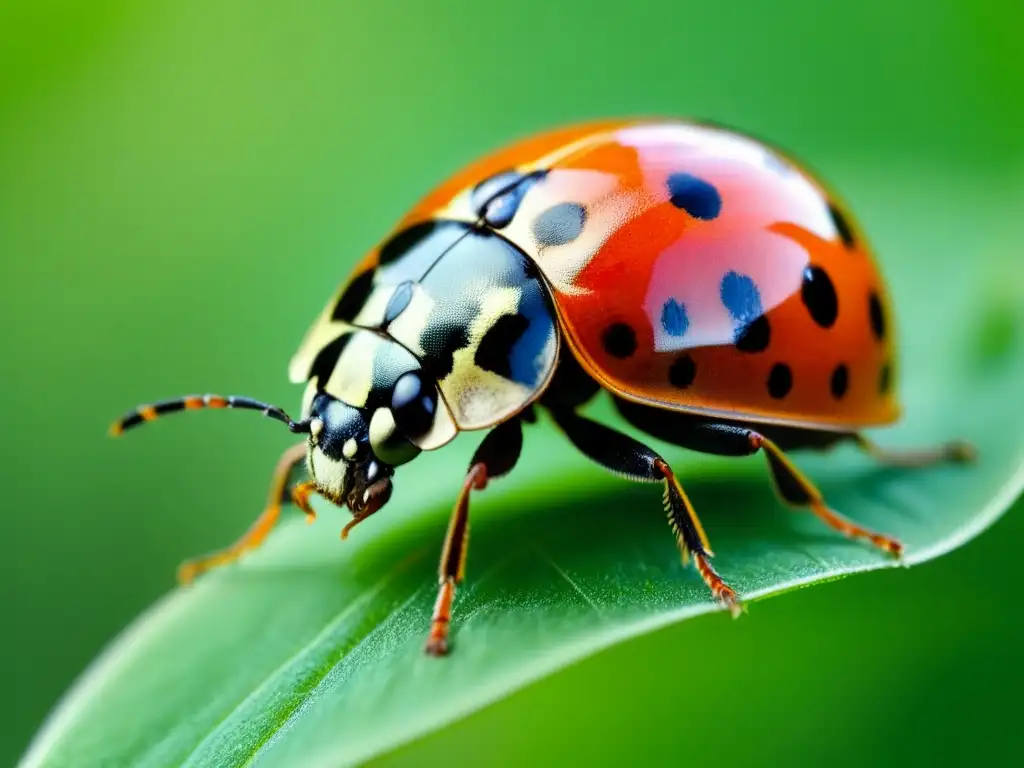 Delicada mariquita verde en pétalo rosa con soluciones urbanas para crisis insectos