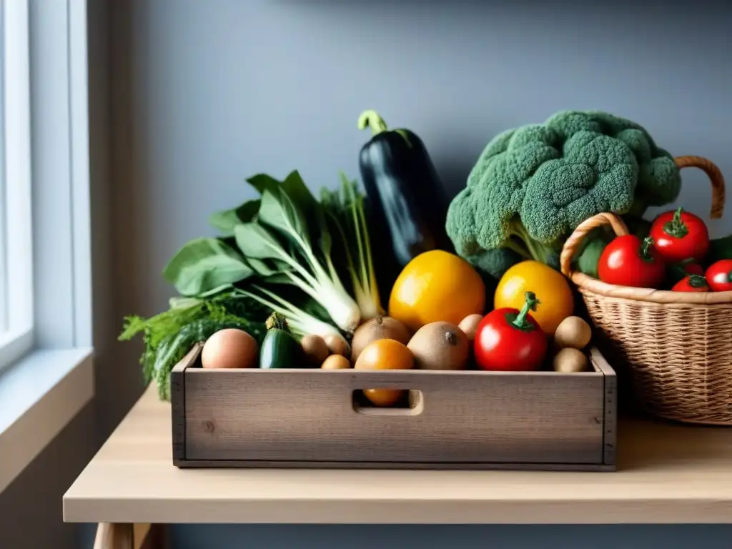 Deslumbrante cocina con ingredientes temporada para recetas sostenibles