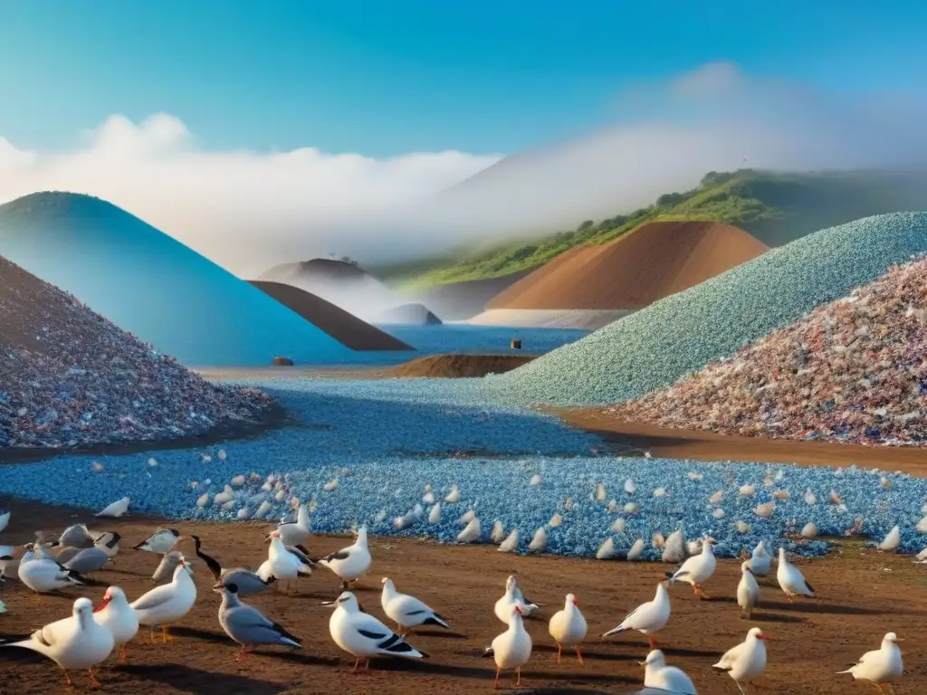 Un desolador vertedero en América Latina, con aves carroñeras sobrevolando