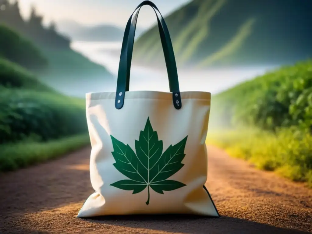 Detalle de bolso ecológico con diseño inspirado en la naturaleza