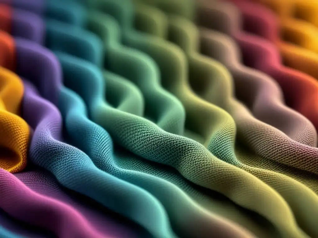 Detalle microscópico de compuestos químicos en fibras textiles