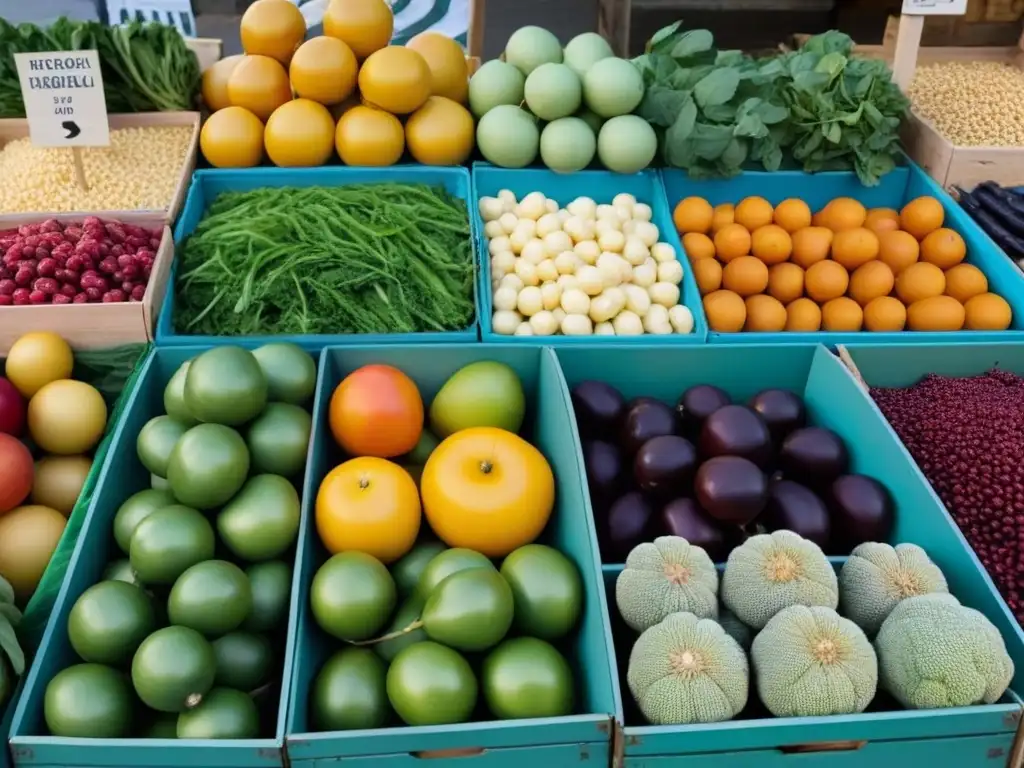 Detalle vibrante de puesto eco en mercado con alternativas dulces sostenibles zero waste