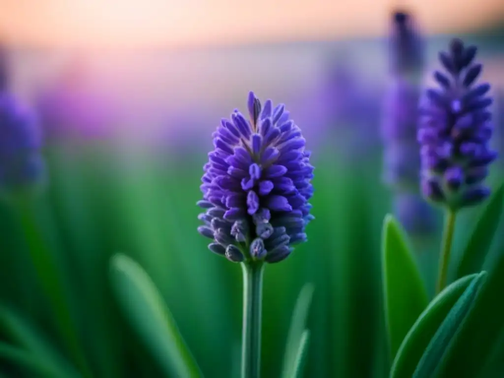 Detalles de una flor de lavanda mostrando su belleza y elegancia