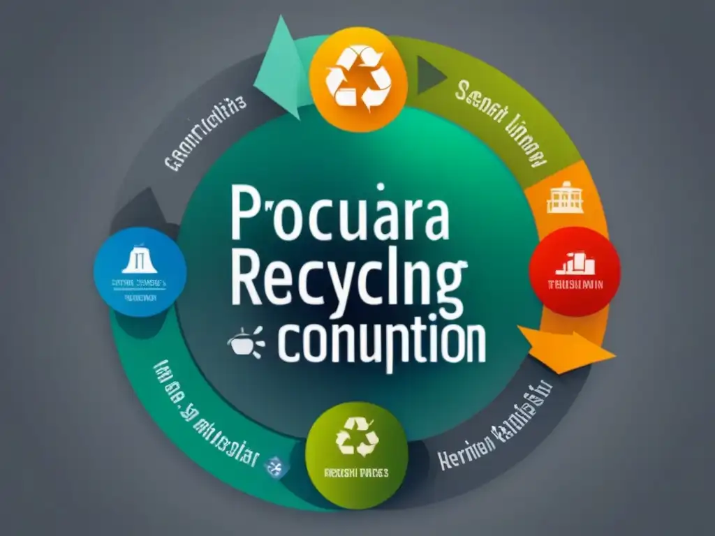 Diagrama detallado de economía circular, destacando los beneficios económicos de zero waste con industrias interconectadas