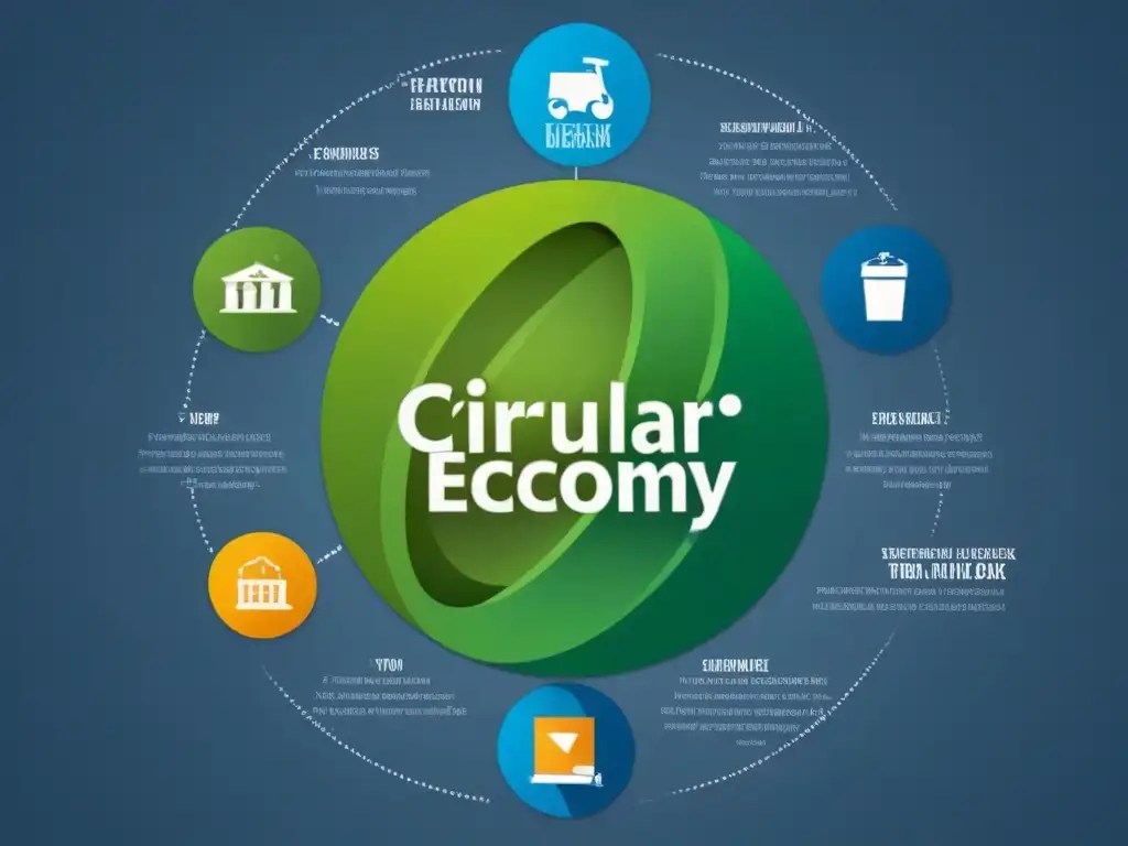 Diagrama detallado de economía circular para la industria de juguetes, en tonos azules y verdes