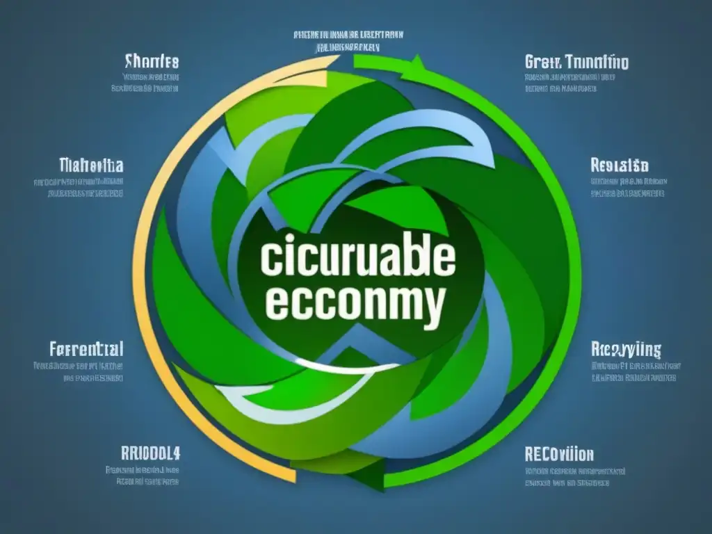 Un diagrama de economía circular con empresas juguetes LEGO en tonos verdes, azules y grises