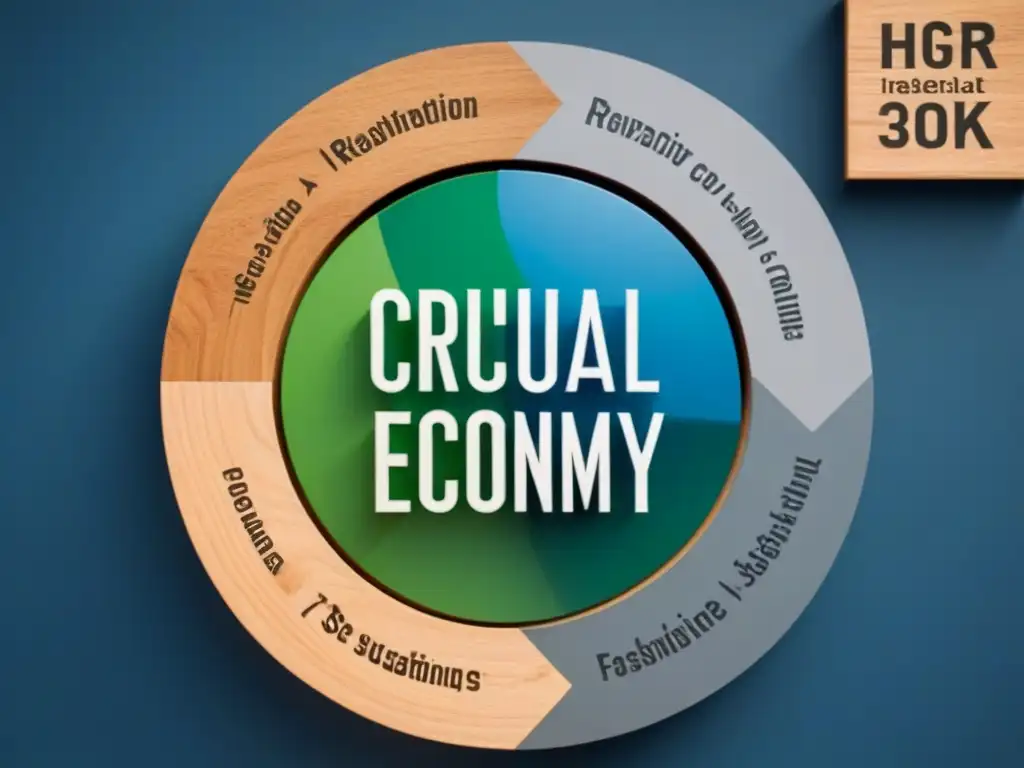 Diagrama de economía circular en la industria de la construcción con materiales fluyendo en círculo