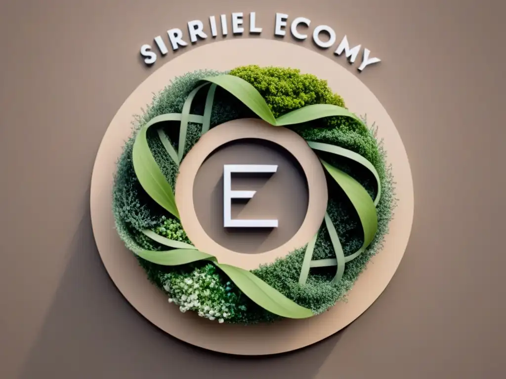 Modelo de economía circular en moda sostenible Un diseño minimalista de la economía circular en la moda sostenible, con tonos tierra y líneas limpias