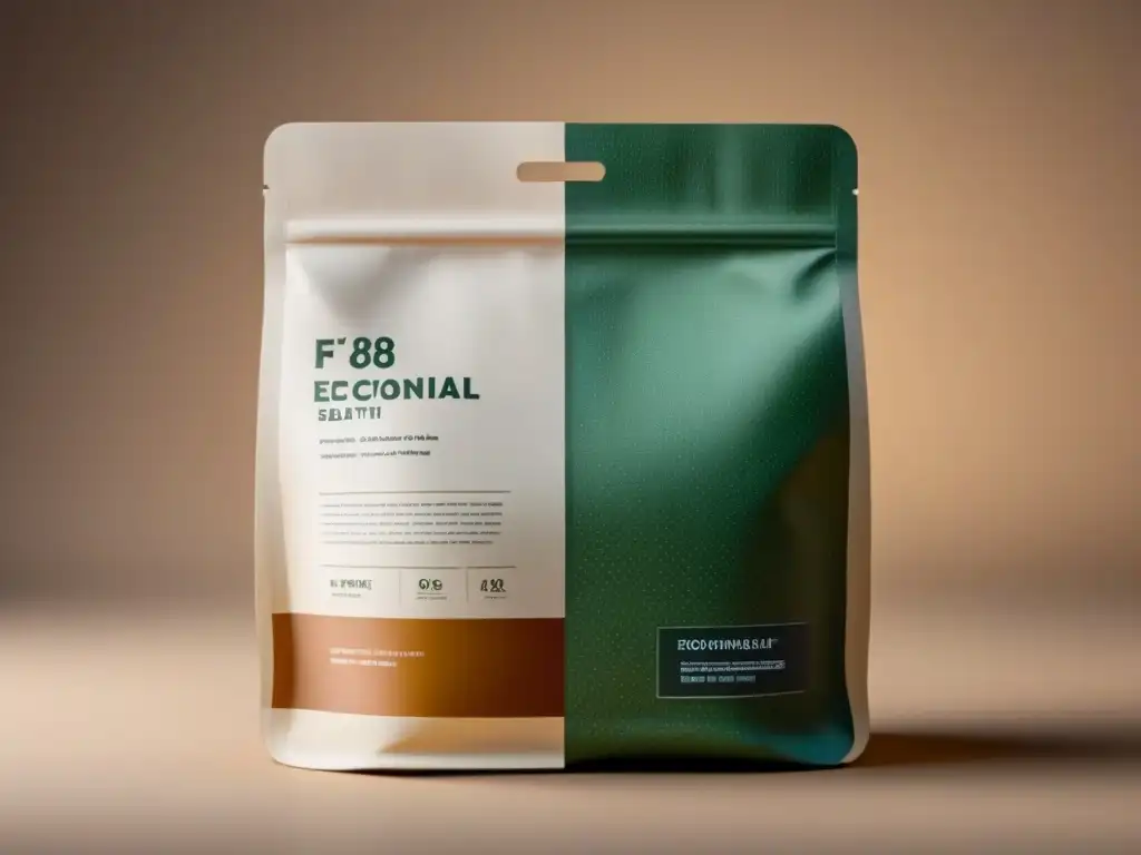 Un diseño de packaging ecológico sostenible global con líneas limpias y tonos terrosos